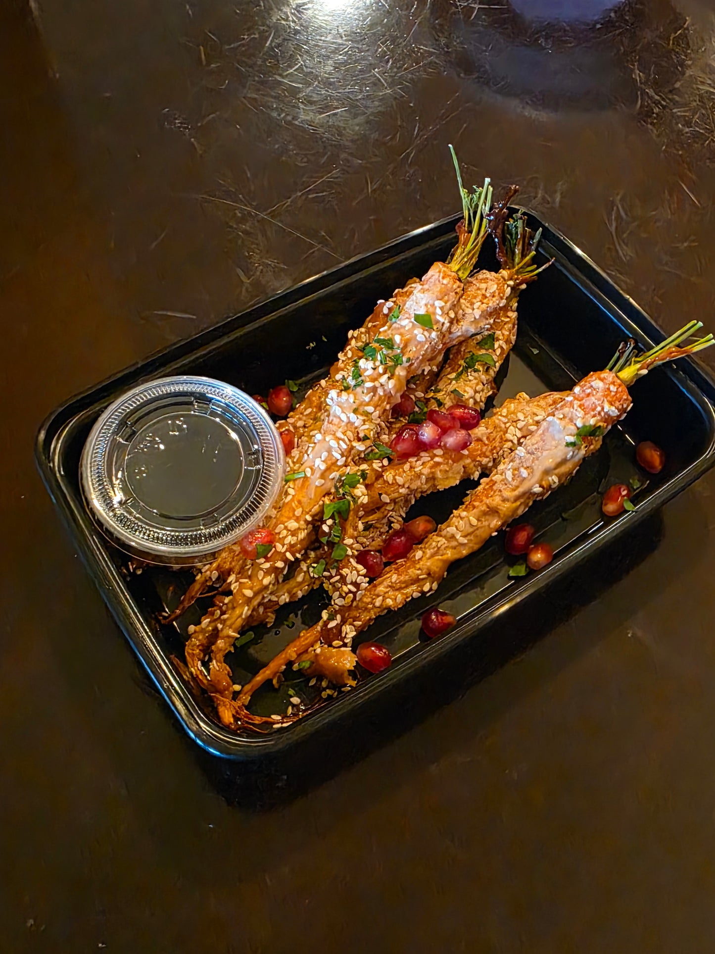 Miso Carrots w/Pomegranate Molasses