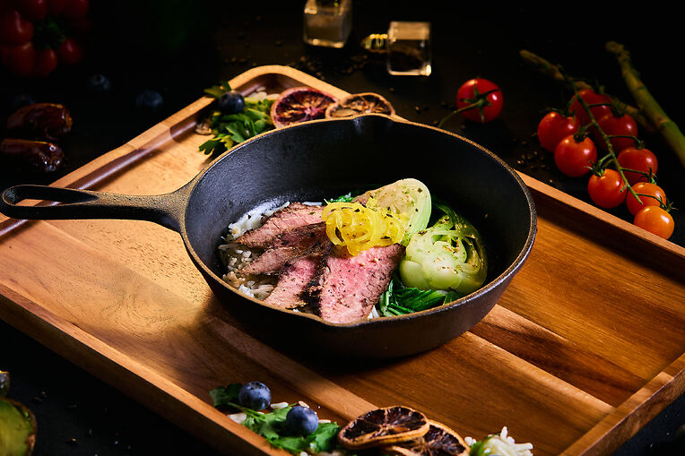 Tare Dressed Flank Steak, Citrus Rice & Bok Choy