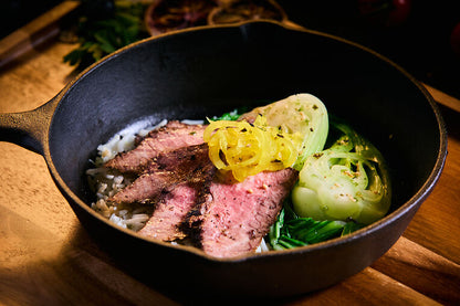 Tare Dressed Flank Steak, Citrus Rice & Bok Choy