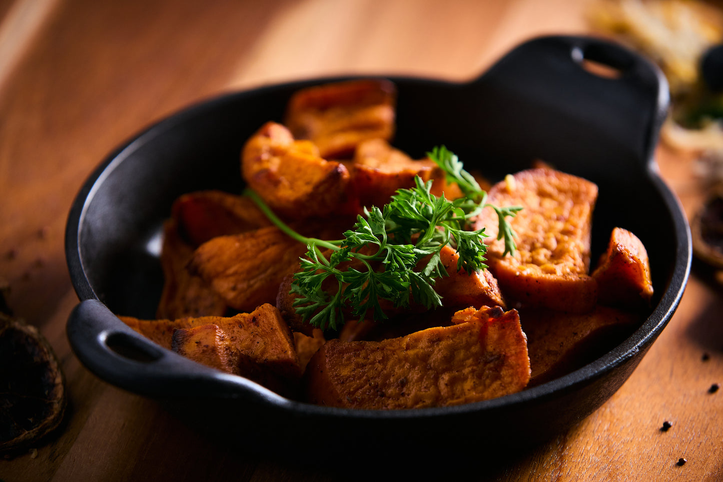 Side Of Maple Roasted Sweet Potatoes