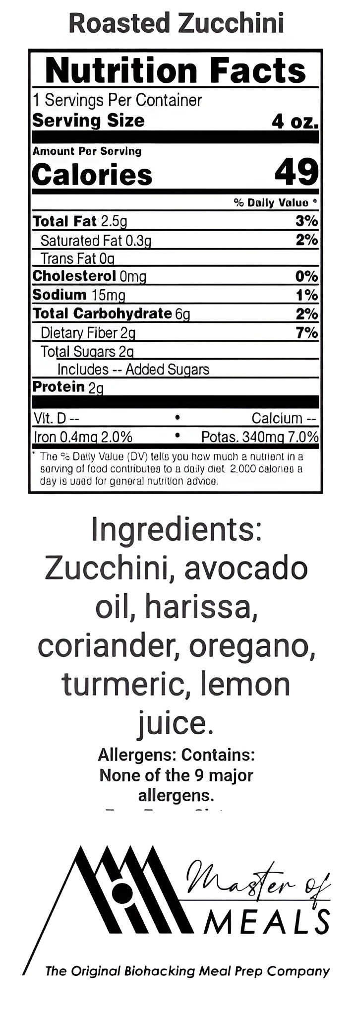 Side Of Roasted Zucchini